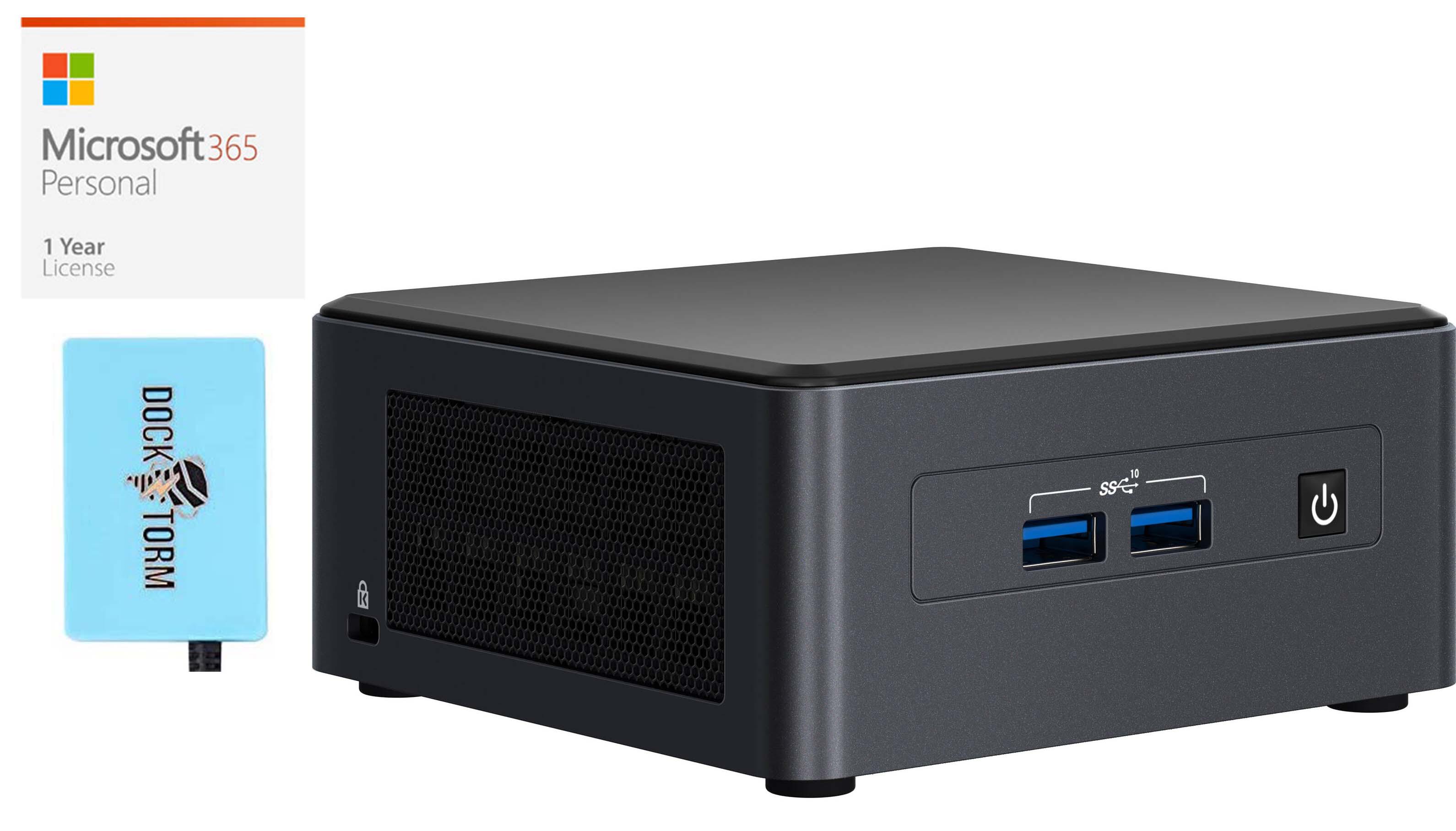 Intel NUC 11 Pro NUC11TNHi5 Home & Business Mini Desktop (Intel i5-1135G7 4-Core, Intel Iris Xe, 64GB RAM, 256GB SATA SSD, Wifi, USB 3.2, HDMI, Win 10 Home) with Microsoft 365 Personal , Hub