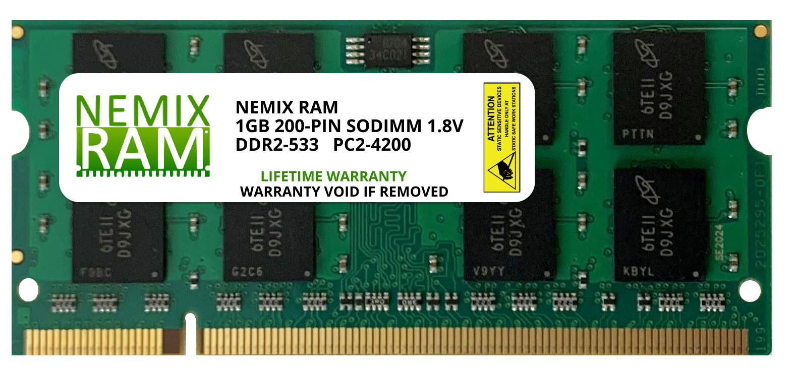 1GB (1x1GB) DDR2 533 (PC2 4200) SODIMM Laptop Memory RAM