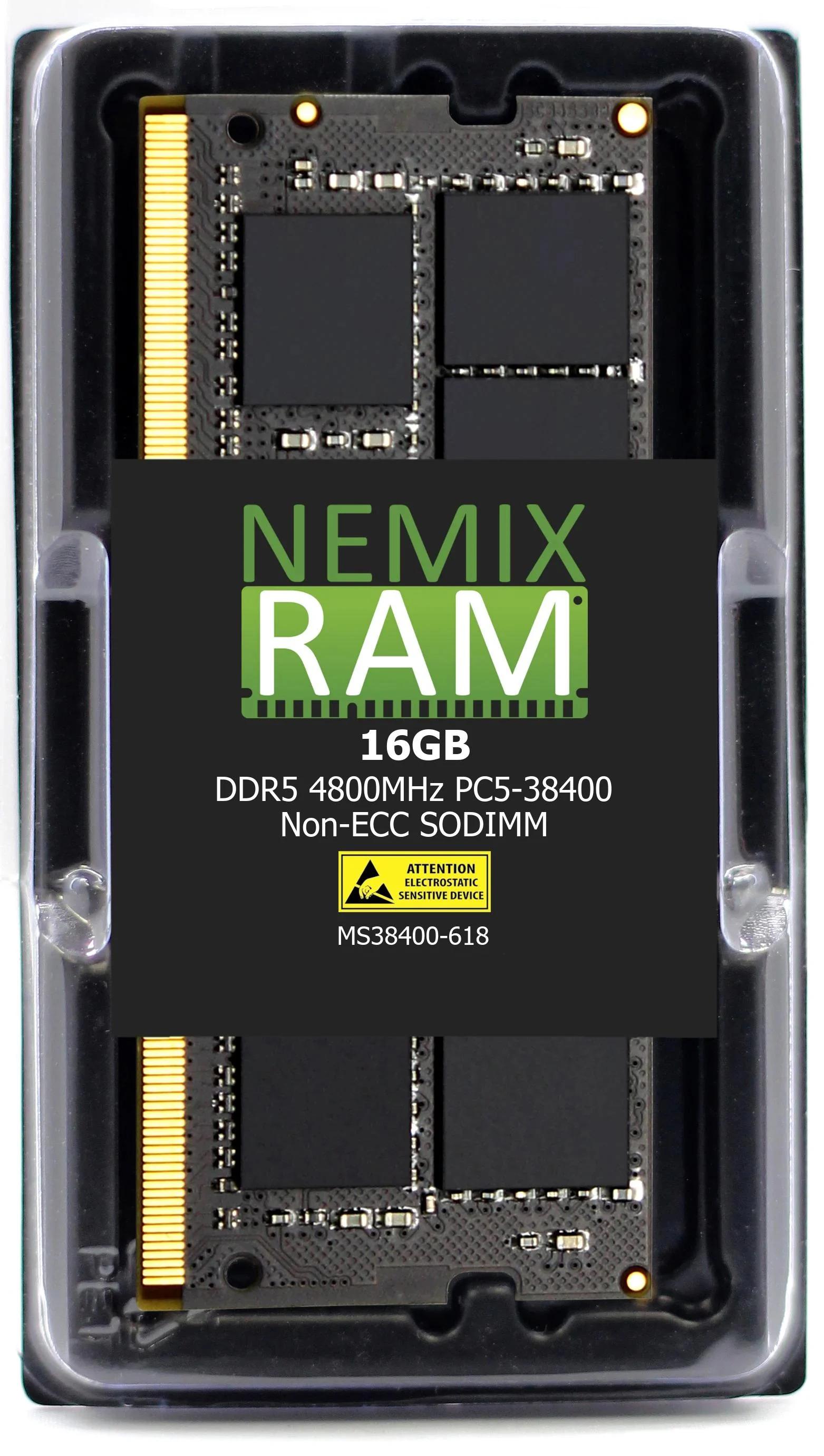 NEMIX RAM 16GB (1X16GB) DDR5 4800MHZ PC5-38400 1Rx8 1.1V 262-PIN Non-ECC Unbuffered SODIMM Laptop PC Memory Compatible with Dell SNPVNY72C/16G AB949334