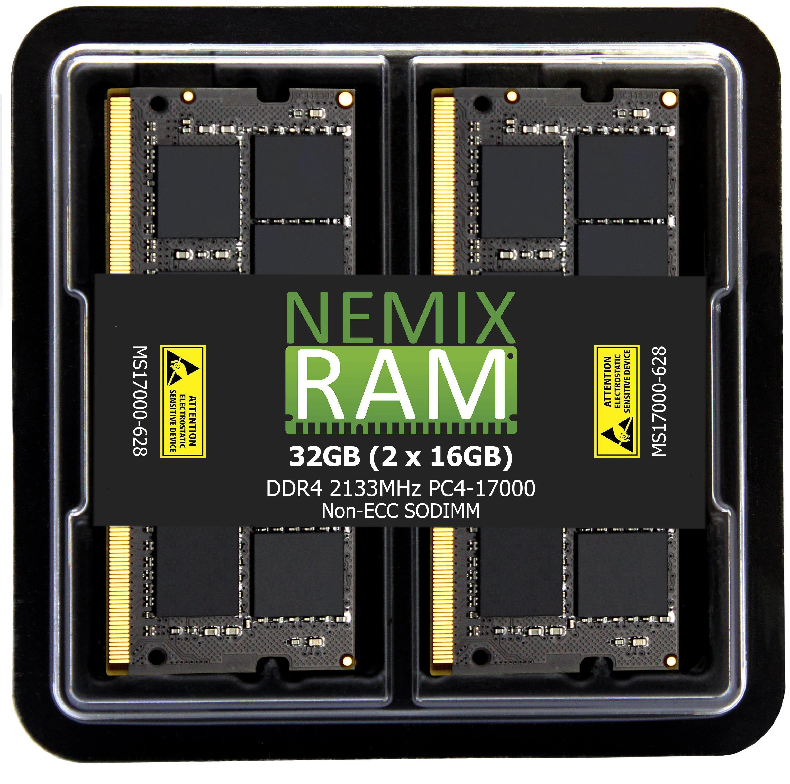 NEMIX RAM 32GB (2X16GB) DDR4 2133MHZ PC4-17000 2Rx8 1.2V 260-PIN Non-ECC SODIMM Laptop PC Memory KIT