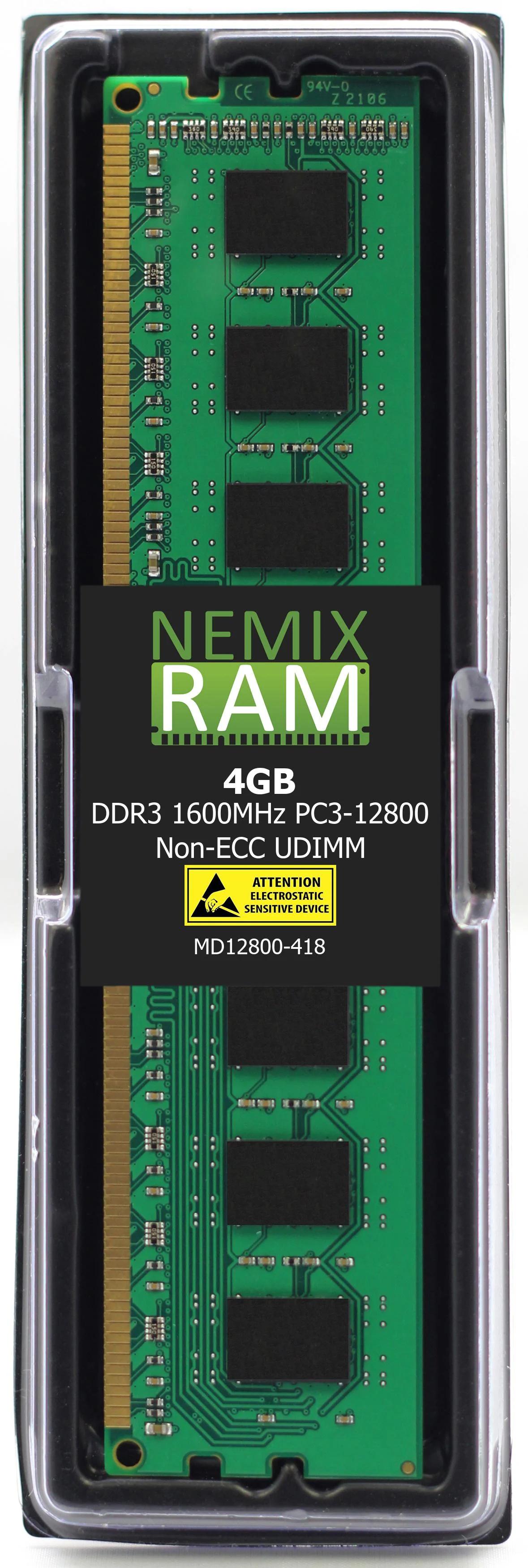 HMT451U6DFR8C-PB Hynix Replacement 4GB DDR3-1600 PC3-12800 Non-ECC Unbuffered Memory by NEMIX RAM