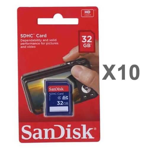 SanDisk 32GB SDHC Class 4 Memory Card SDSDB-032G-B35 Retail (10 Pack)