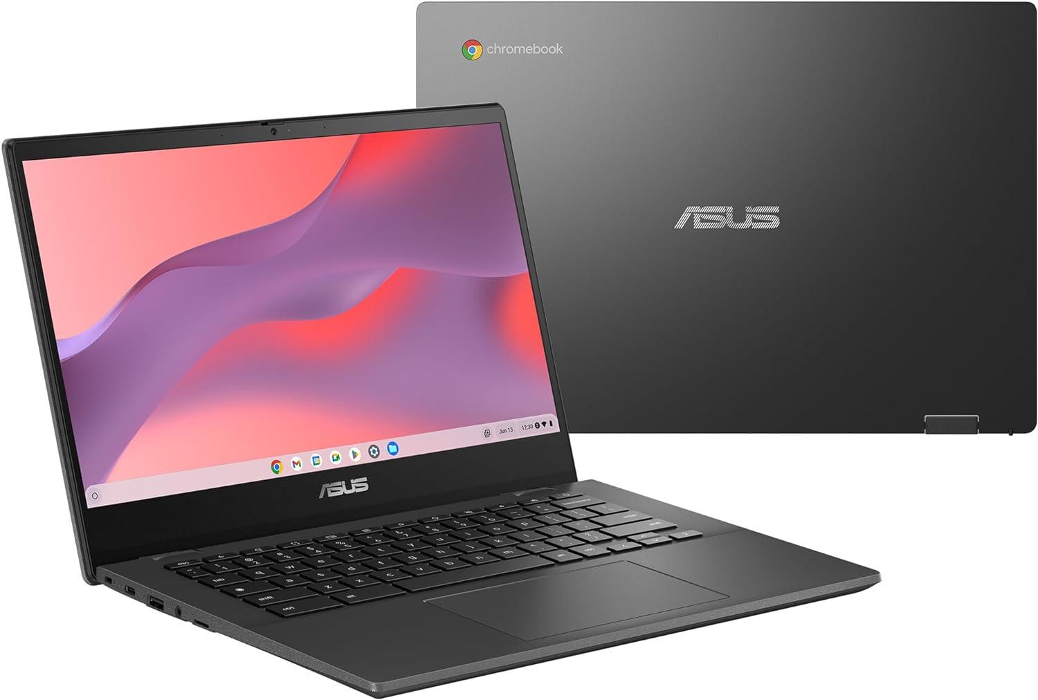 ASUS Chromebook CM14 Laptop, 14″ HD Anti-Glare Display (1366×768), MediaTek Kompanio 520, 4GB RAM, 64GB eMMC, ChromeOS, Gray, CM1402CM2A-DS44