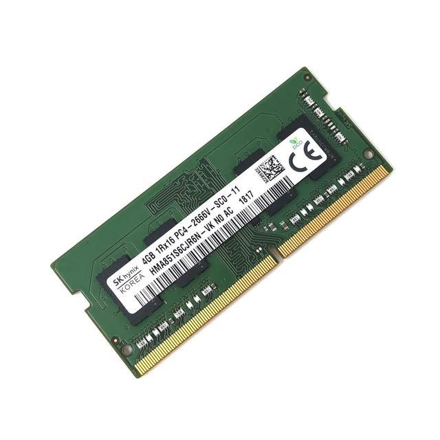 SK hynix HMA851S6CJR6N — VK Non ECC PC4-2666V 4GB DDR4 at 2666MHz 260pin SDRAM SODIMM Single Kit Laptop Memory — OEM (Renewed)
