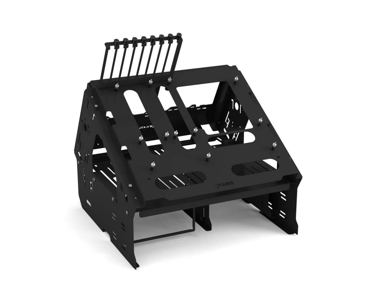 PrimoChill’s Praxis WetBenchSX Basic — Angled Edition — Powdercoated Steel Modular Open Air Computer Test Bench for Watercooling or Air Cooled Components