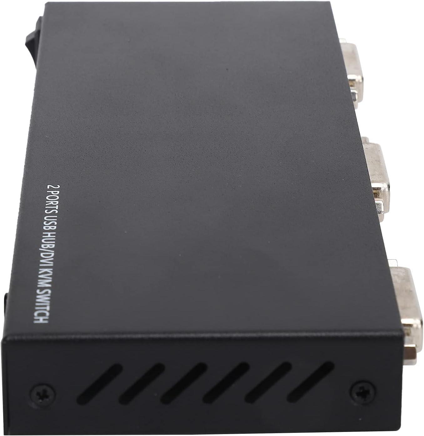 ciciglow KVM Switch, 4 Ports 4K USB 2.0 DVI 1.0 KVM Switch Screen Switcher 4in1Out Shared Keyboard Mouse Control Host Switch AMKVM201D KVM Converter