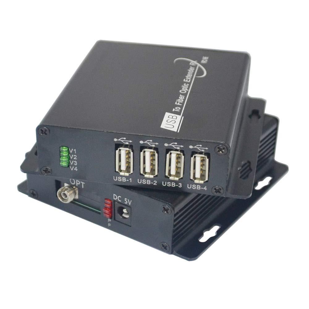 Primeda-telecom Premium USB Extenders 1 in 4 Out,USB2.0 Data Over Fiber Optic Media Converters up 250m(820ft.) for Printer Scanner Camera (Singlemode 250m(820ft.))