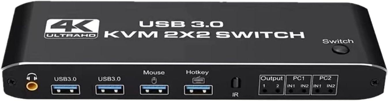 HDMI KVM Switch MOUDOAUER 2 в 2 Out 4K — Переключатель для двух мониторов