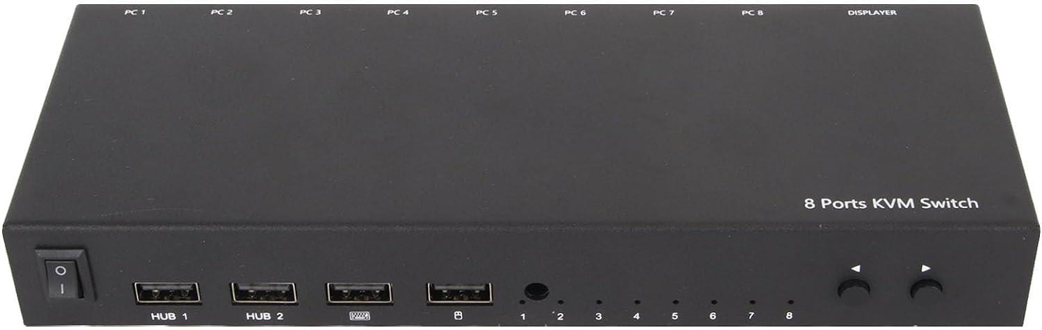 USB KVM Switch, 3840×2160 30Hz, 4K 30Hz Supported, 8 Ports DDC Function Remote Control HD KVM Switcher for Keyboard Mouse Computer