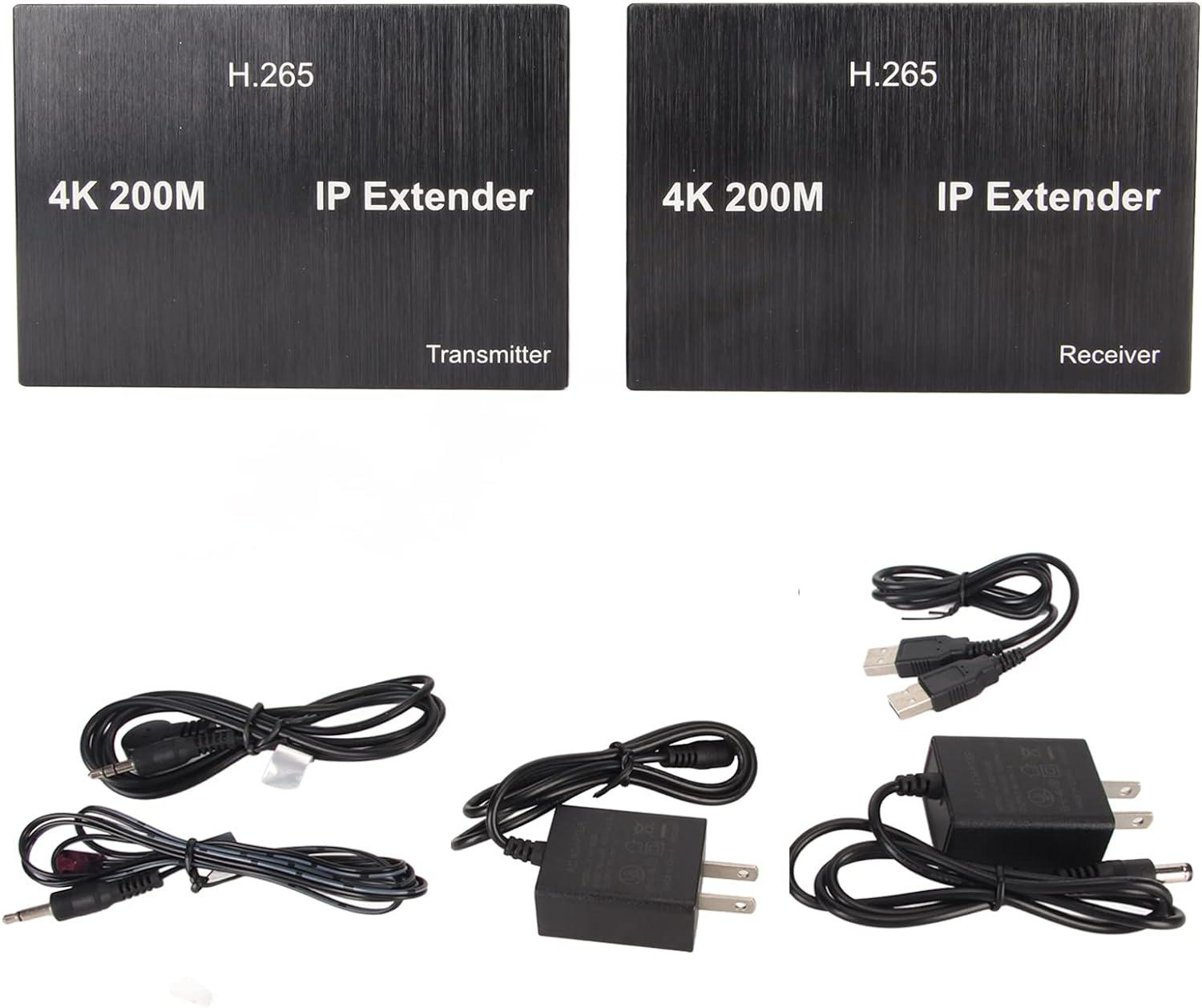 HD Multimedia Interface KVM USB Extender, KVM USB Extender 656ft ESD Protection Over CAT6 CAT7 4K at 60Hz for Mouse (US Plug)