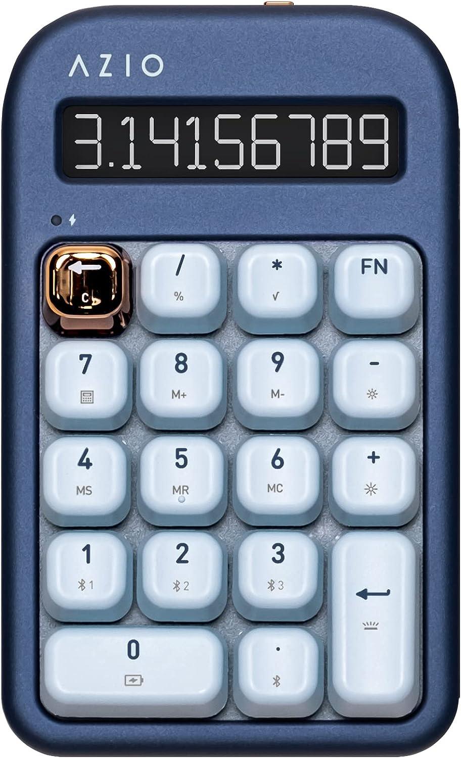 Azio IZO Wireless BT5 NumPad/Calculator, Blue Iris