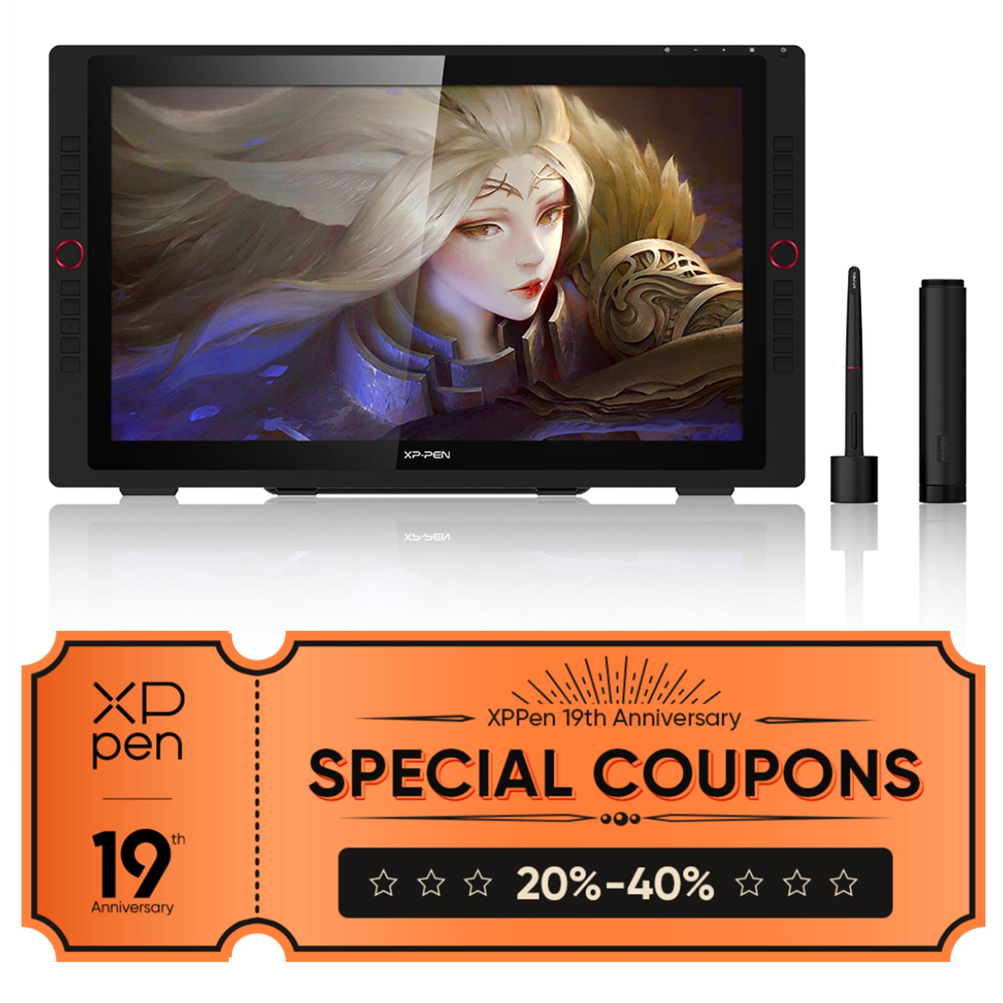 XPPen Artist 24 Pro Graphics Tablet, 2K Digital Art Drawing Tablet, 24 in Animation Graphic Monitor with Two Pens for Windows/Mac