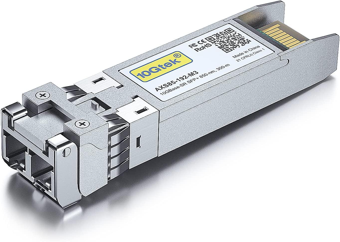 10Gtek 10GBase-SR SFP+ Transceiver, 10G 850nm MMF, up to 300 Meters, Compatible with Ubiquiti UniFi UF-MM-10G