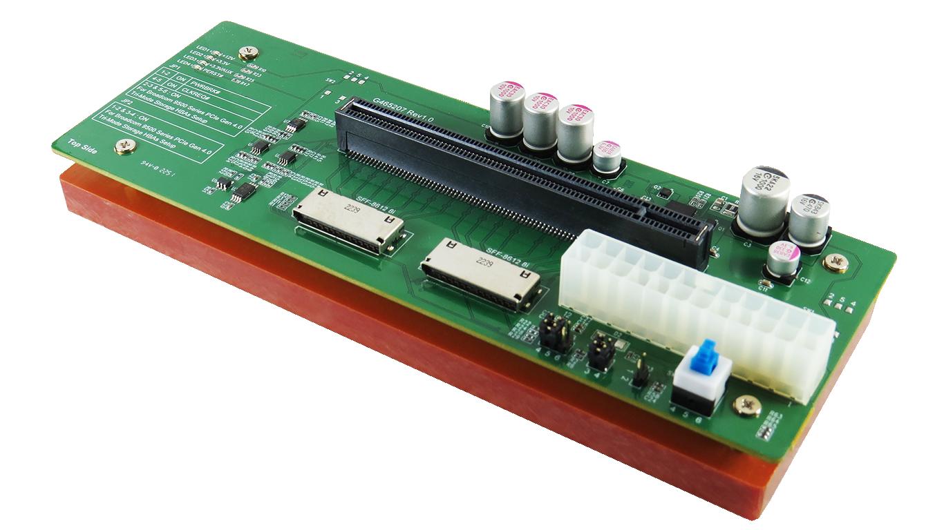 OCulink 8i: Dual Port PCIe 4.0 x16 адаптер с питанием +12V/3.3V