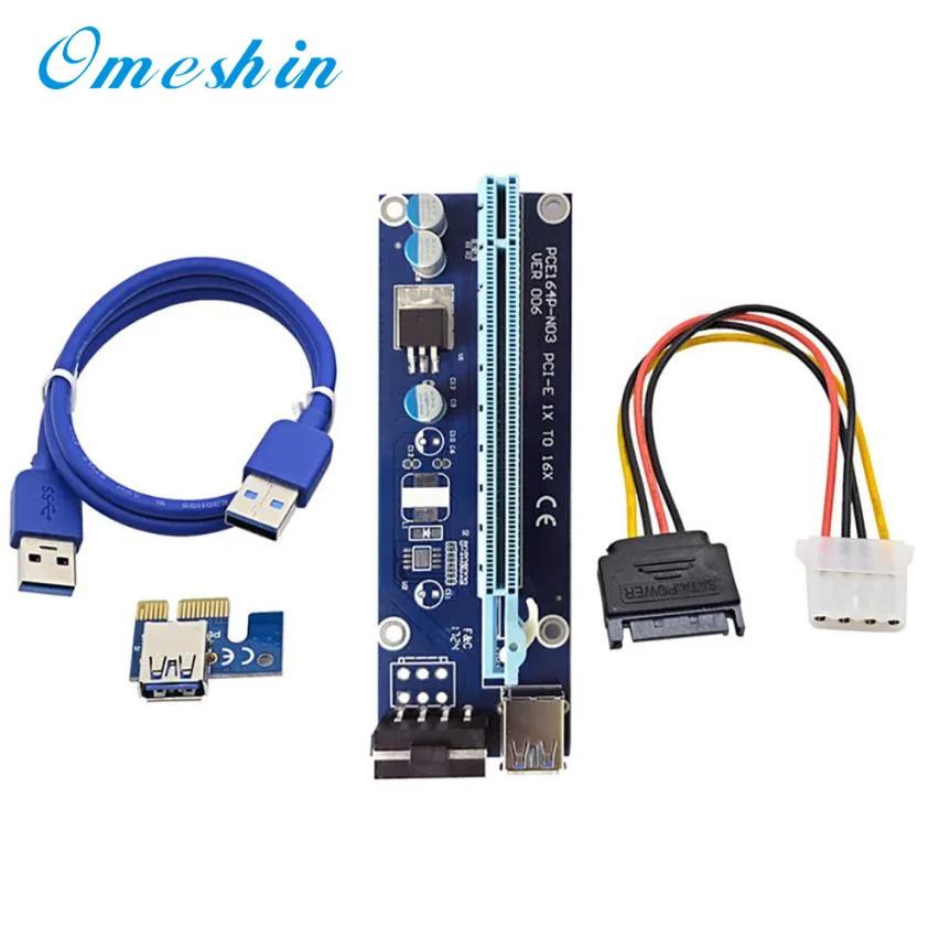 PCI-E USB3.0 Express 1x -16x GPU Extender Riser Card Adapter Power Cable 4Pin