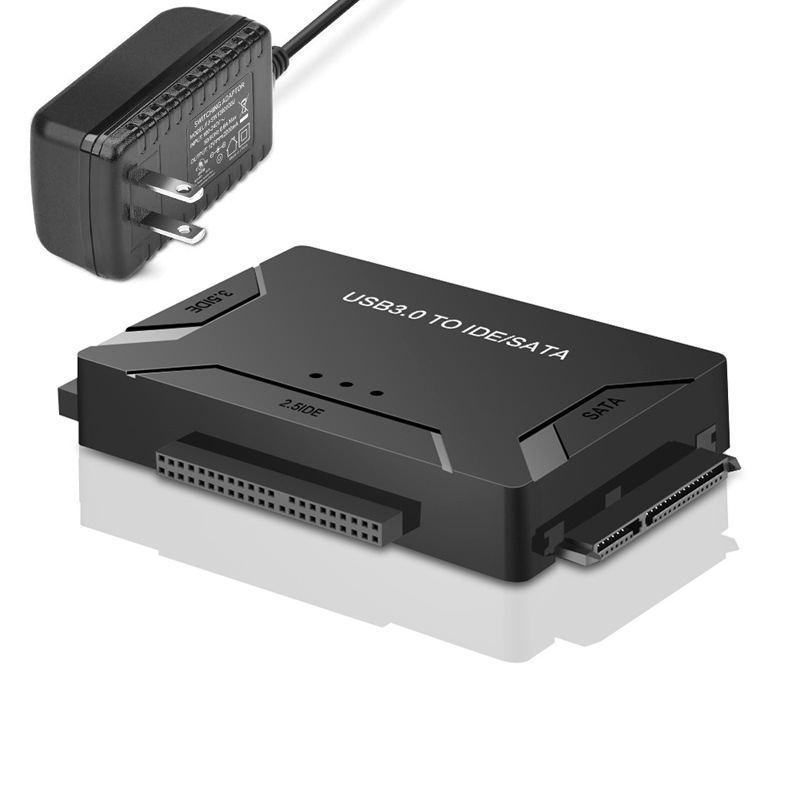 LUOM USB 3.0 to IDE/SATA External Hard Drive Reader Fit for Universal 2.5/3.5 HDD/SSD Hard Drive Disk, IDE to USB Adapter with 12V/2A Power Supply and USB 3.0 Cable