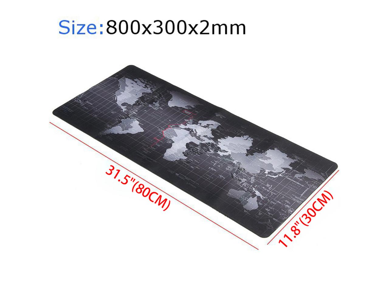Extended Mouse pad — Gaming Mouse pad — Stitched Edges & Skid Proof Rubber Base — 31.5″ x 11.8″ x 0.08″ XL Size Mouse Keyboard Desk Mat for Computer (World Map)