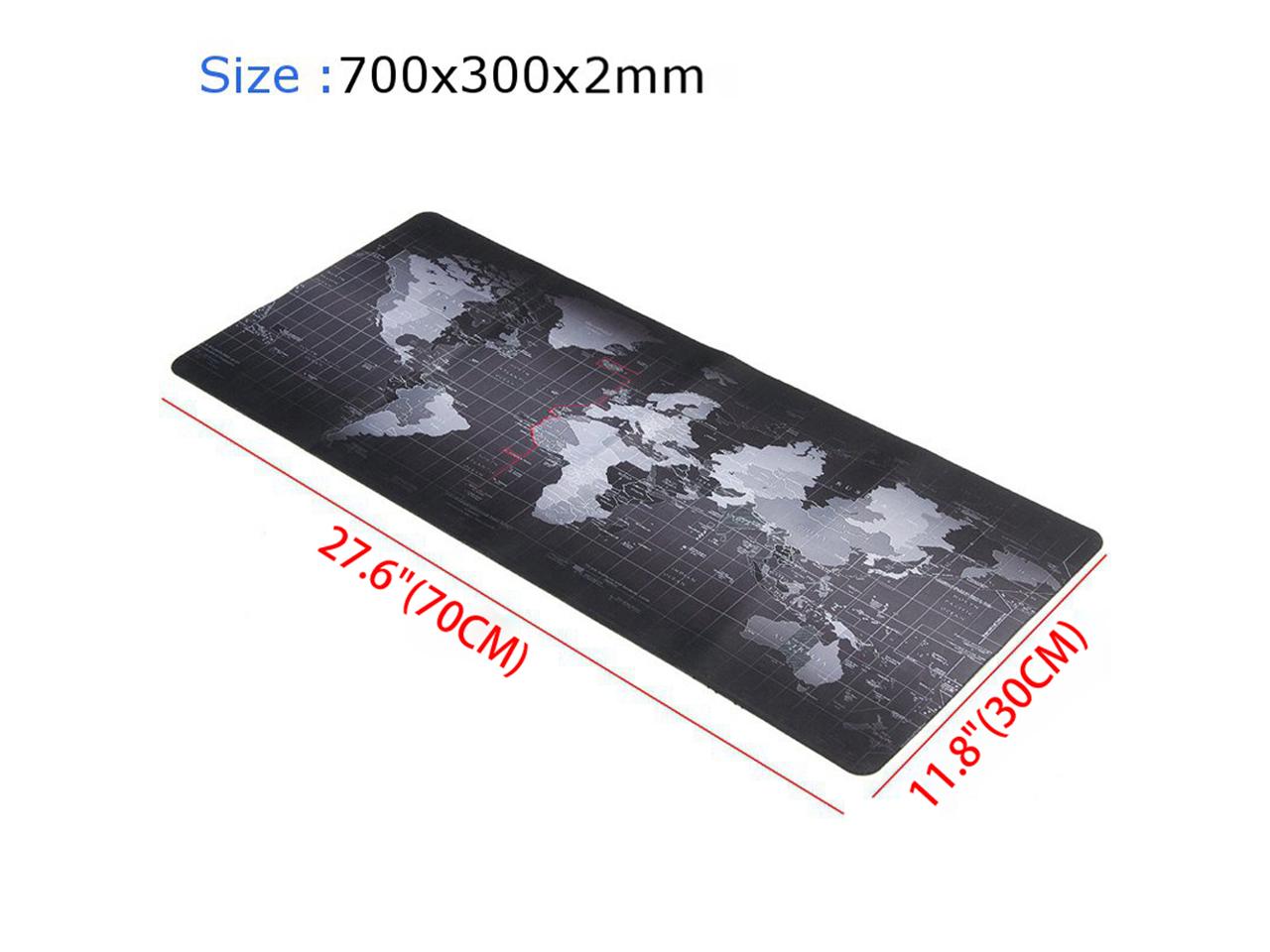 Large Gaming Mouse Pad / Mat with Smooth Surface and Stitched Edges Non-Slip Rubber Base Extended Game Mouse Mat| World Map (700×300×2mm)