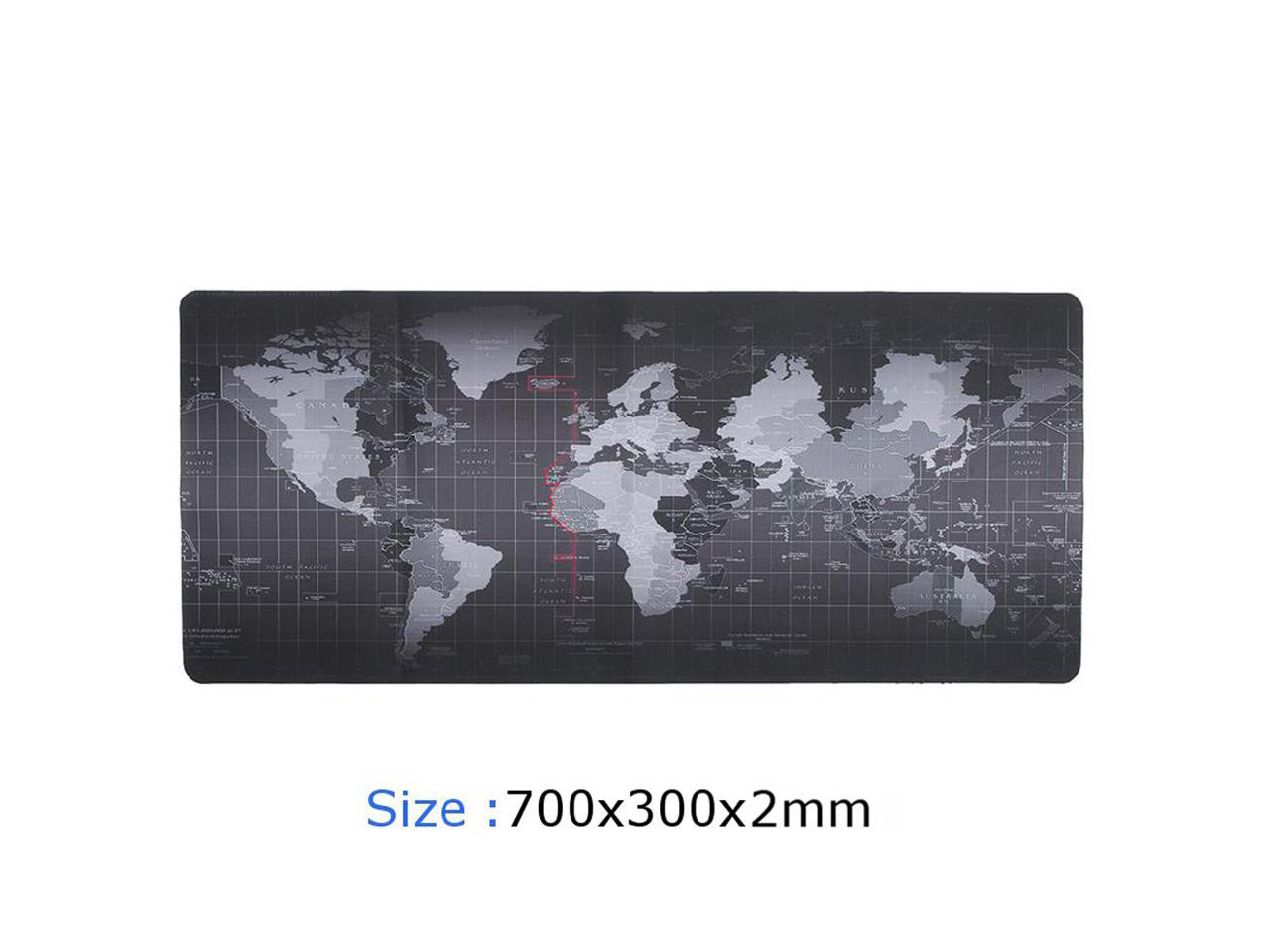 Extended Gaming Mouse Pad, 27.56 X 11.81X 0.08Inches Desk Mousepad with Stitched Edges, Non-Slip Rubber Base Keyboard Pad for Laptop, Computer, Game Players, Office, Study, Home, World Map Pattern
