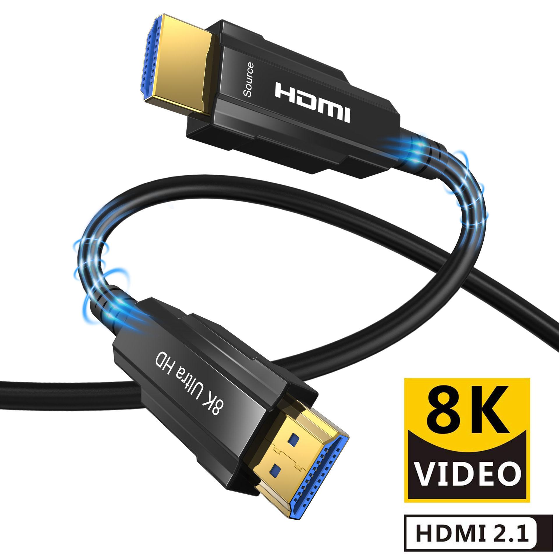 8K Fiber Optic HDMI 2.1 Cable 65ft,LUOM CL3 HDMI Fiber Optic Long cable in-Wall Rated 8K@60Hz 4K@120Hz Vision 48Gbps and eARC D-o-l-b-y Atmos — HDCP 2.2/2.3 for PS5 PS4 Xbox Nintendo Switch Roku