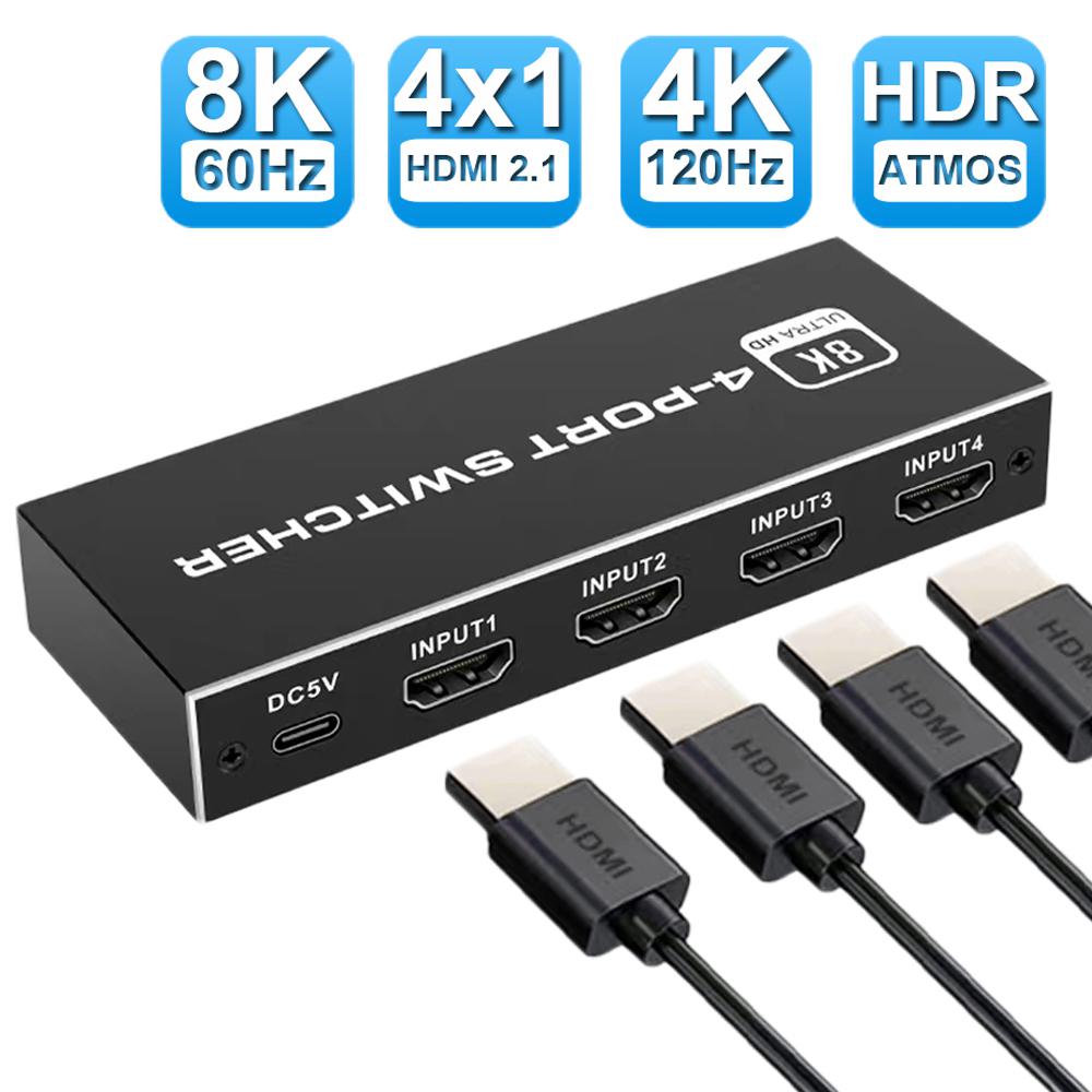 HDMI Switch 4K 120Hz LUOM: Переключатель HDMI 2.1 для Xbox Series X, PS5 и 8K@60Hz