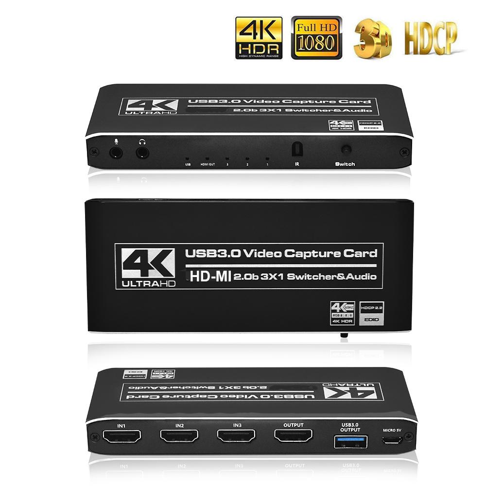 Каптюр видео с разрешением 4К и частотой 60 Гц, с микрофоном и аудио