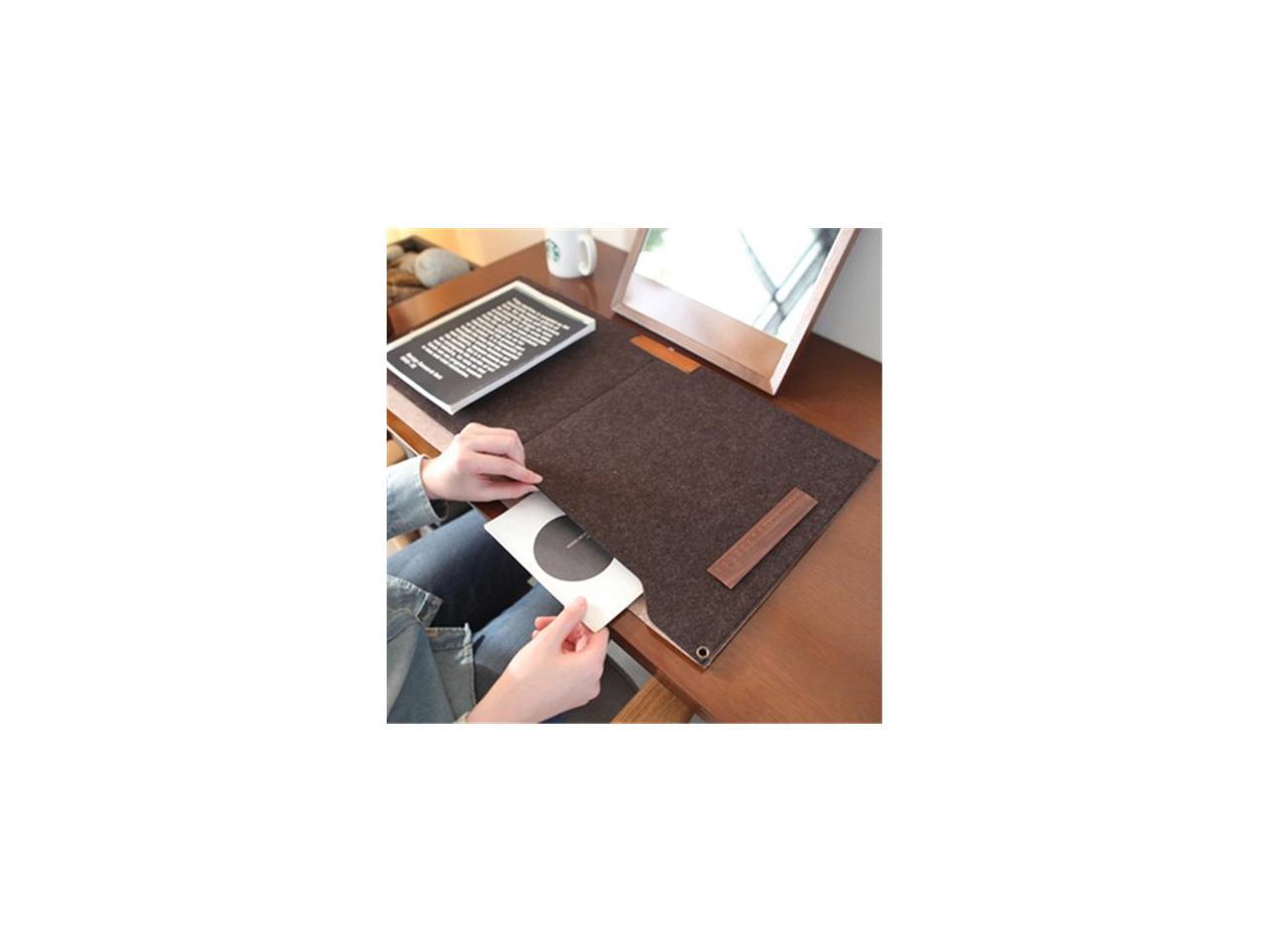 LUOMs Home/Office Premium XXL Size Large 2 Layer Felt Computer/Laptop MousePad Desktop Mat Table Organizer Extended Game Mouse Pad Double Storage Pouch Non-slip, 24.8″x13″, Light Grey