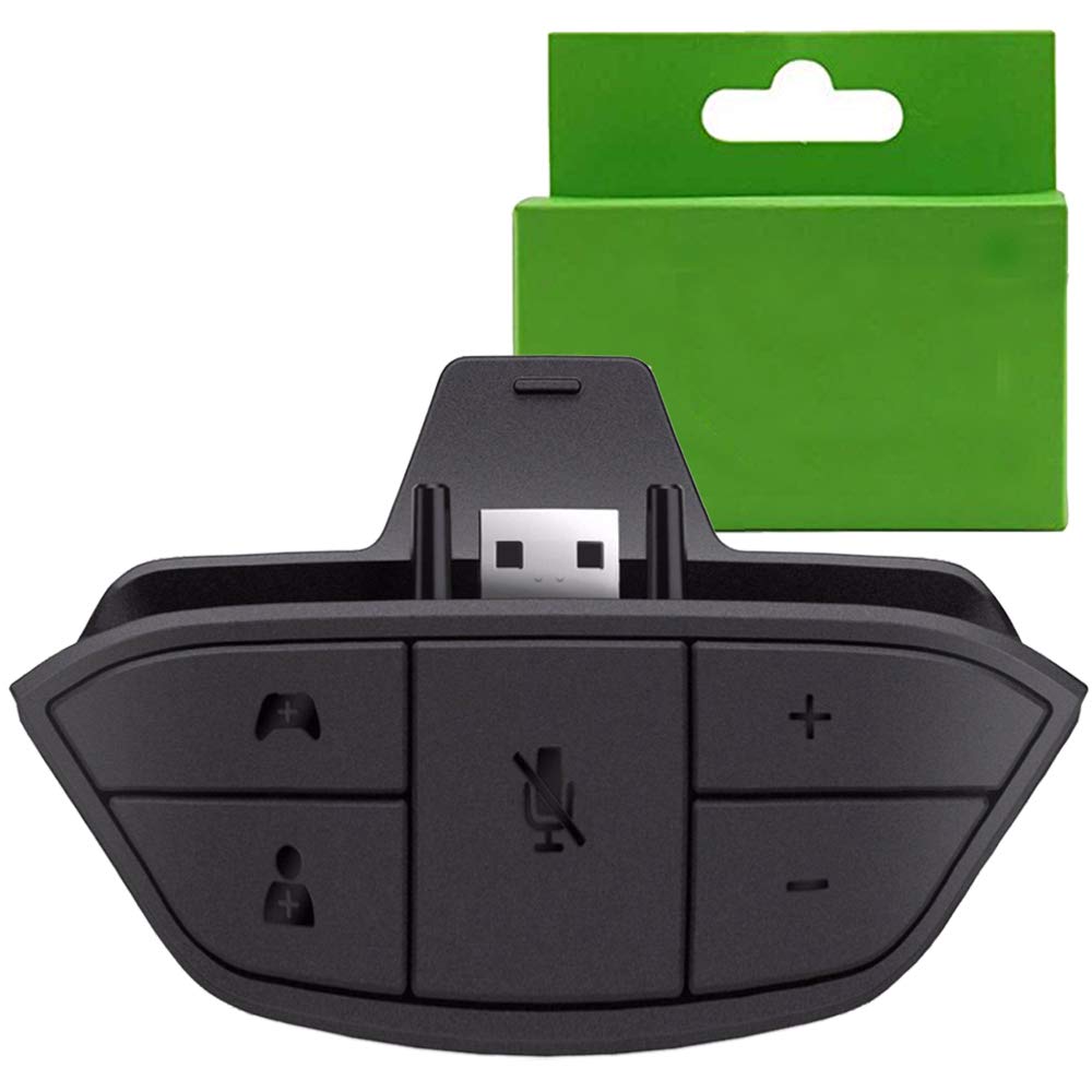 LUOM Xbox One Stereo Headset Adapter Game Audio Chat Mic for Microsoft Xbox One Controller (Black)