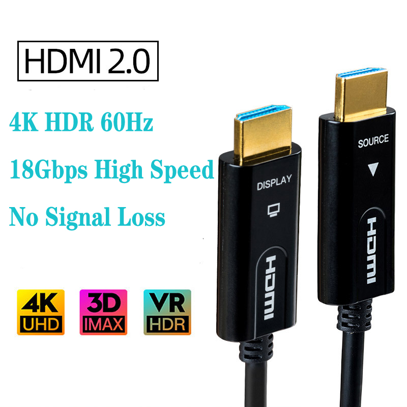 Jansicotek HDMI Cable Optical Fiber HDMI 2.0b Cable 4K 60HZ 3D 1m 2m 3m 5m 10m 15m 20m 25m 30m 50m 100m for HD TV LCD Laptop PS3 Projector Computer (5M,16.4ft)