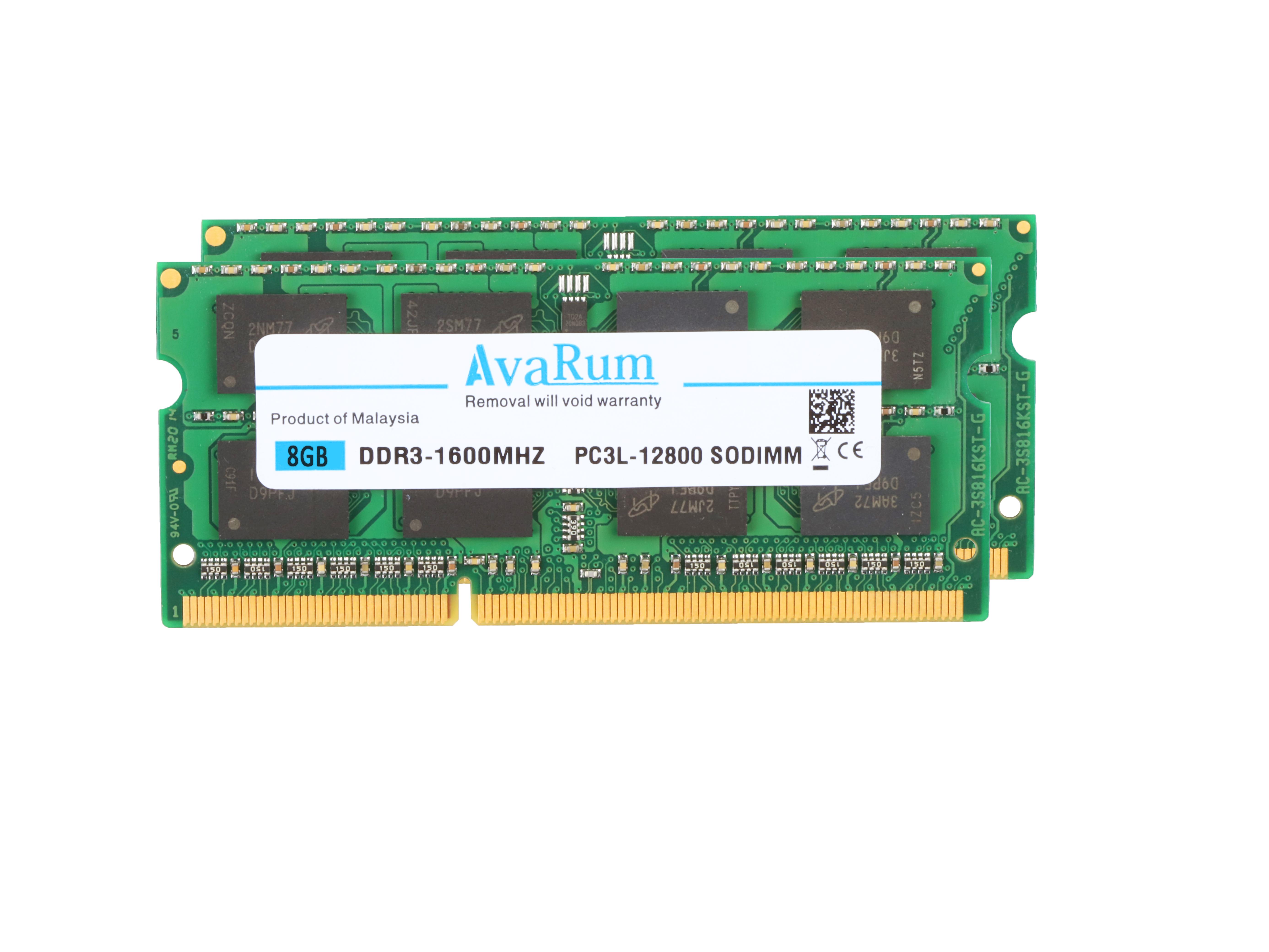 Avarum RAM equal to 16GB (2 x 8GB) 204-Pin DDR3 SO-DIMM DDR3 1600 (PC3 12800) Memory for Mac Model CT2K8G3S160BM