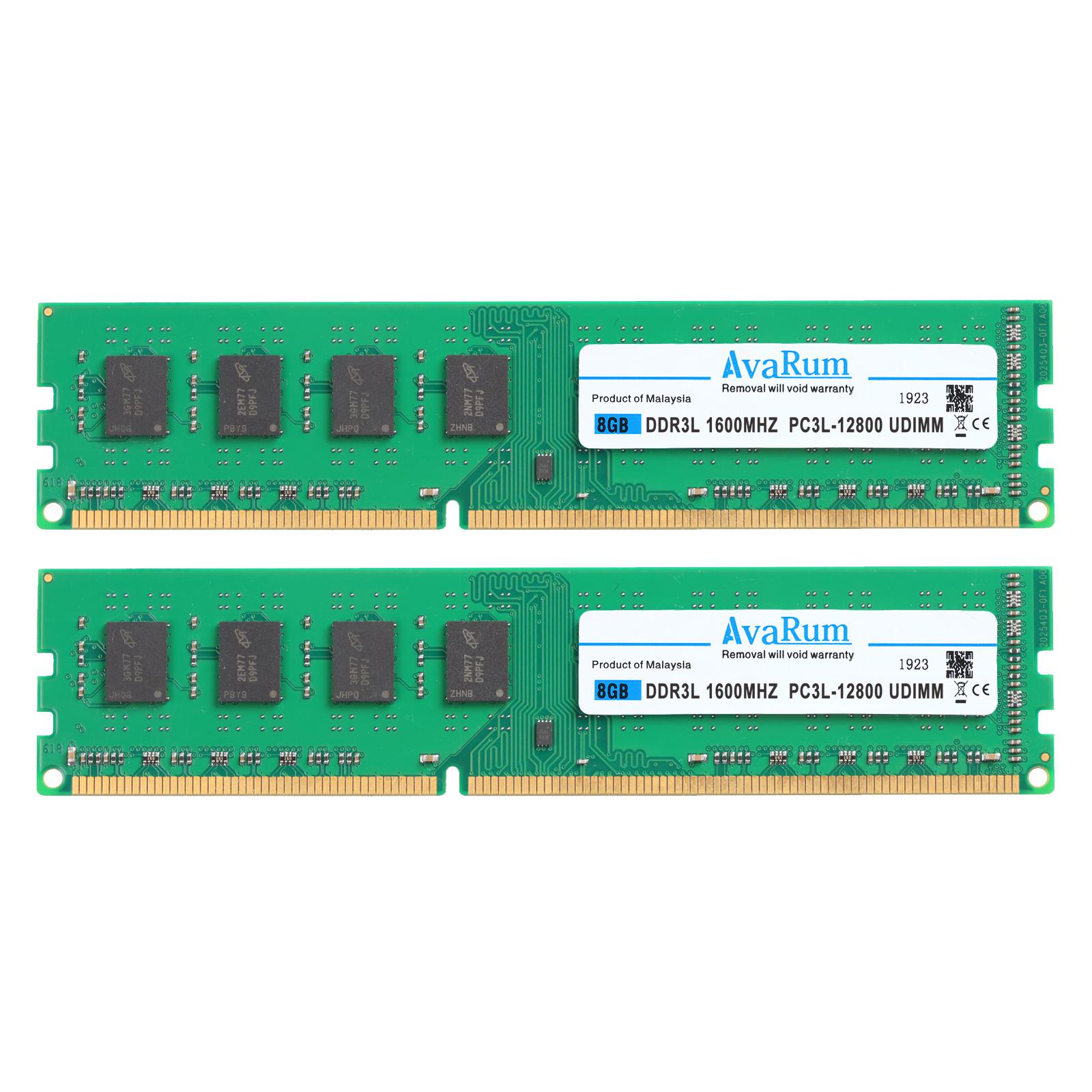 Avarum RAM equal to 16GB (2 x 8GB) 240-Pin DDR3 SDRAM DDR3L 1600 (PC3L 12800) Desktop Memory Model CT2K102464BD160B