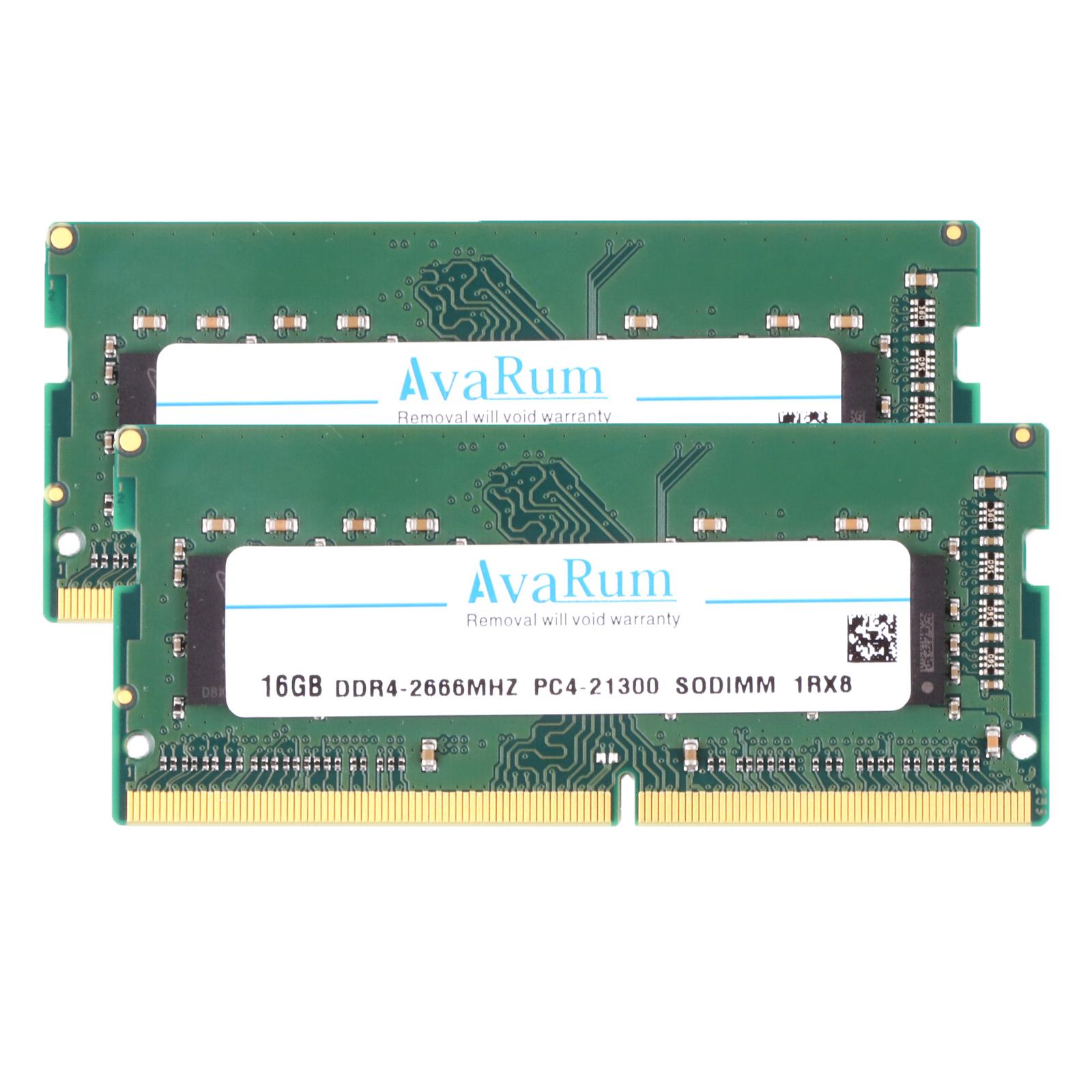 Avarum RAM equal to — DDR4 — kit — 32 GB: 2 x 16 GB — SO-DIMM 260-pin — 2666 MHz / PC4-21300 — CL19 — 1.2 V — unbuffered — non-ECC
