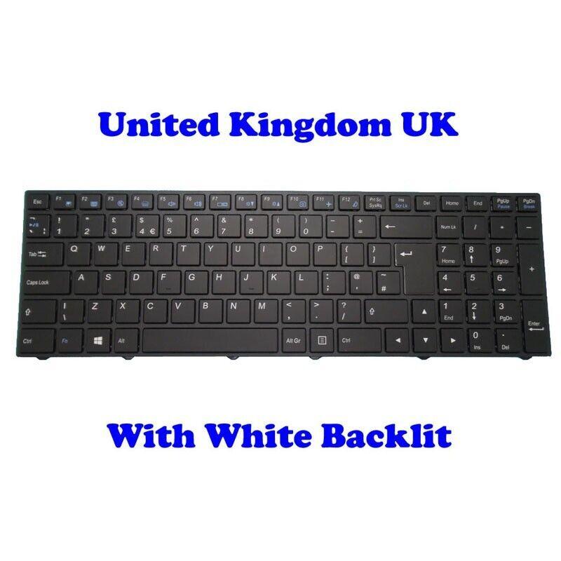 Backlit UK Keyboard For CLEVO N350DV N350DW N550RC N550RN N551RC N650DU N750WU