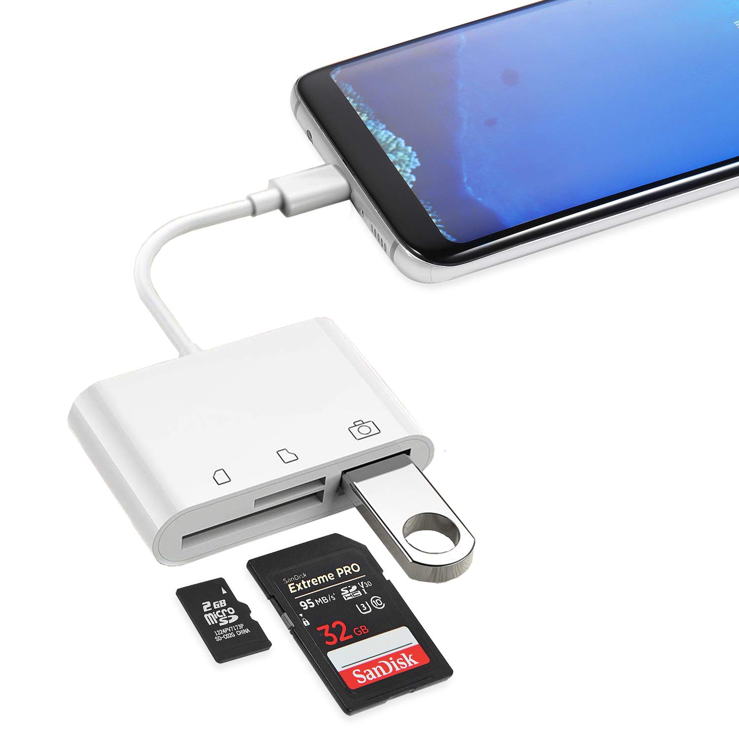 ESTONE USB C to SD Card Reader, 3 in 1 USB to Type-C Camera Connection Kit Adapter, SD TF Card Reader Adapter for New iPad Pro, MacBook Pro/Air, ChromeBook,Samsung and More