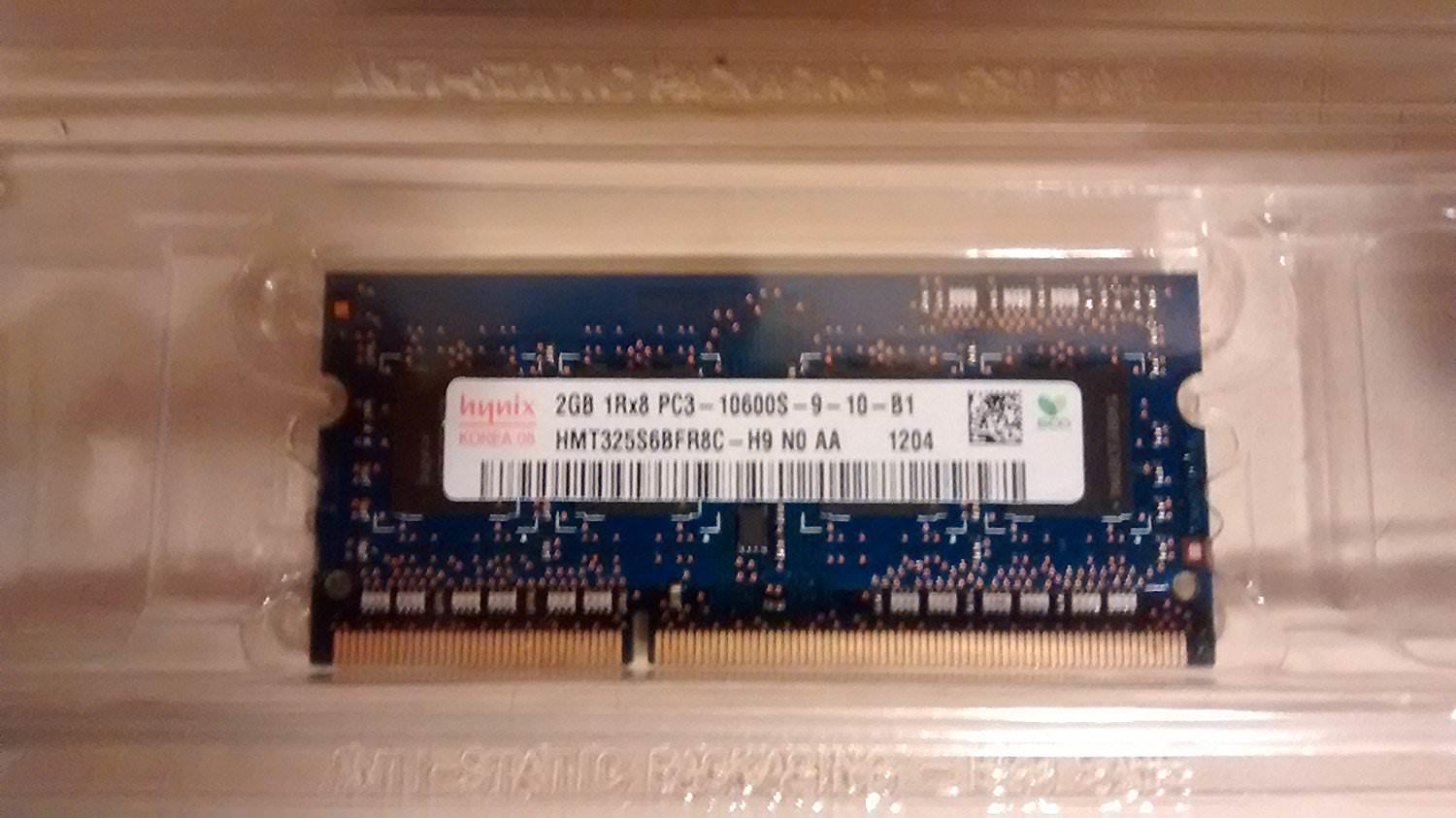 Hynix 2GB DDR3 Memory SO-DIMM 204pin PC3-10600S 1333MHz HMT325S6BFR8C-H9