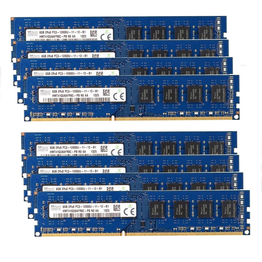 Hynix 64GB 8x8GB PC3-12800 1600Mhz 240pin 12800U DDR3 Desktop Memory Ram NON-ECC