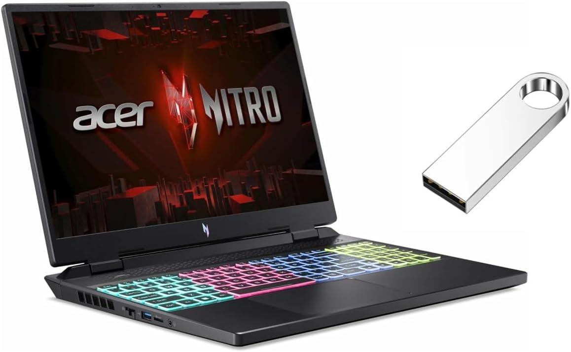 Acer Nitro 16 WUXGA 165Hz Gaming Laptop | Intel Core  i7-13620H Processor | GeForce RTX 4050 | Backlit keyboard  |  32GB RAM DDR5 | 2TB SSD  | Windows 11 Home | Bundle with 64GB USB Flash Drive