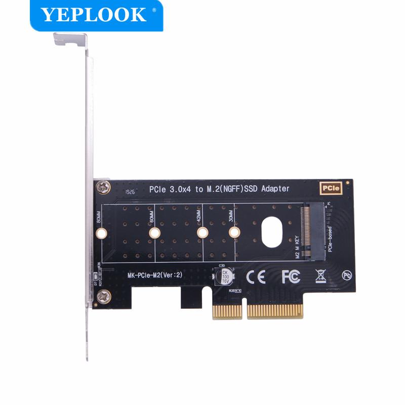 M Key M.2 NVMe NGFF to PCIe 3.0 Support X16 X8 X4 2230 2245 2260 2280 SSD Riser Adapter Full Speed Not for B Key (SATA)