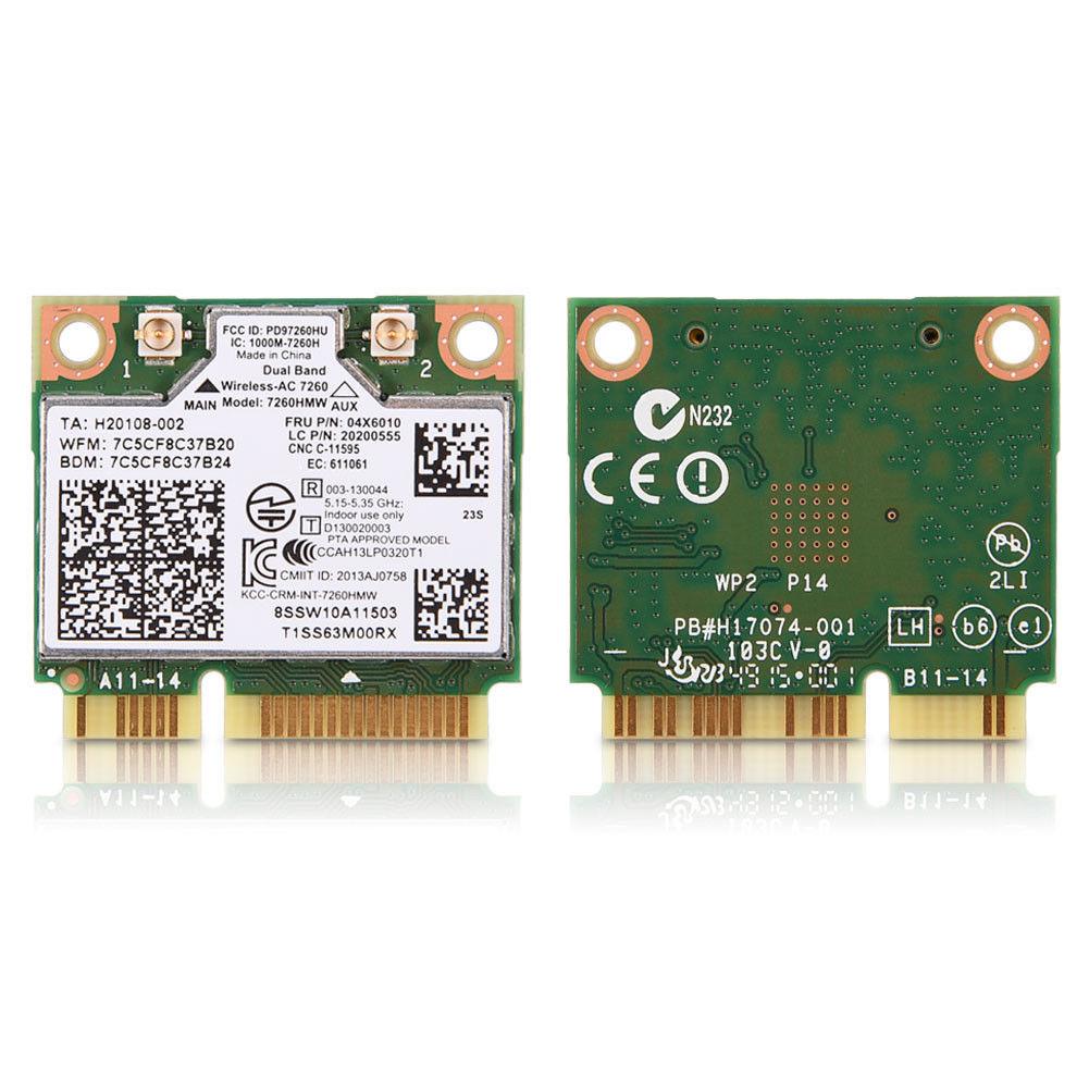 For Intel 7260 AC 2.4G+5G Dual Band Bluetooth 4.0 Wireless Mini PCI-E WiFi Card