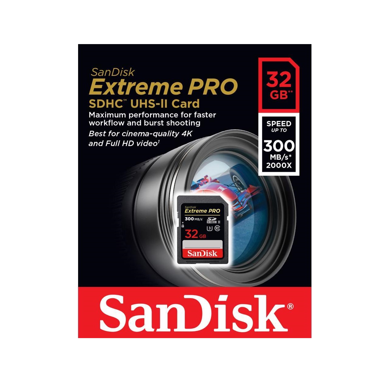 Карта памяти SanDisk 32GB Extreme Pro UHS-II – скорость до 300 МБ/с