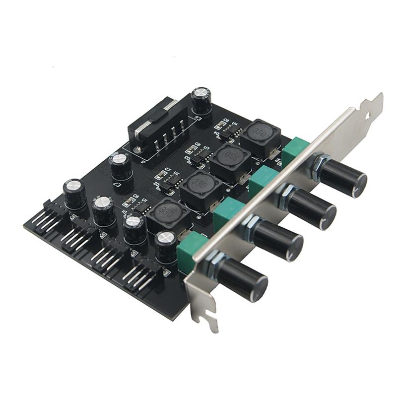 4 Channel 12V3A High Power 3pin & 4pin Fan Speed Controller w/ PCI Slot Cover,Support CPU Water Cooler,DDC D5 Water Pump Water Cooling Kit DIY