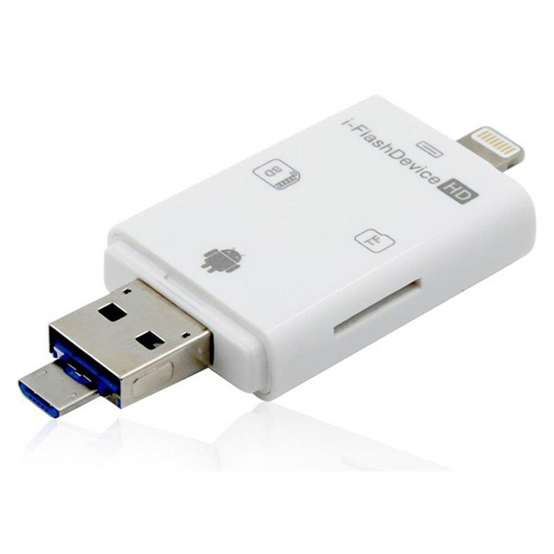 3in1 Card Reader for IOS Android Windows USB 2.0 SD/Micro SD TF OTG Smart Memory Card Adapter for iPhone iPad Android Cardreader