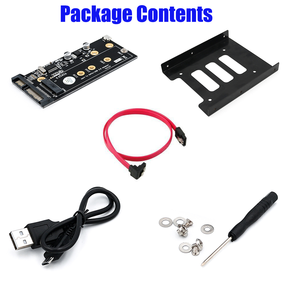 NGFF M.2 KEY B to SATA 2.5 with USB 2.0 and 3.5 HDD Cage Adapter