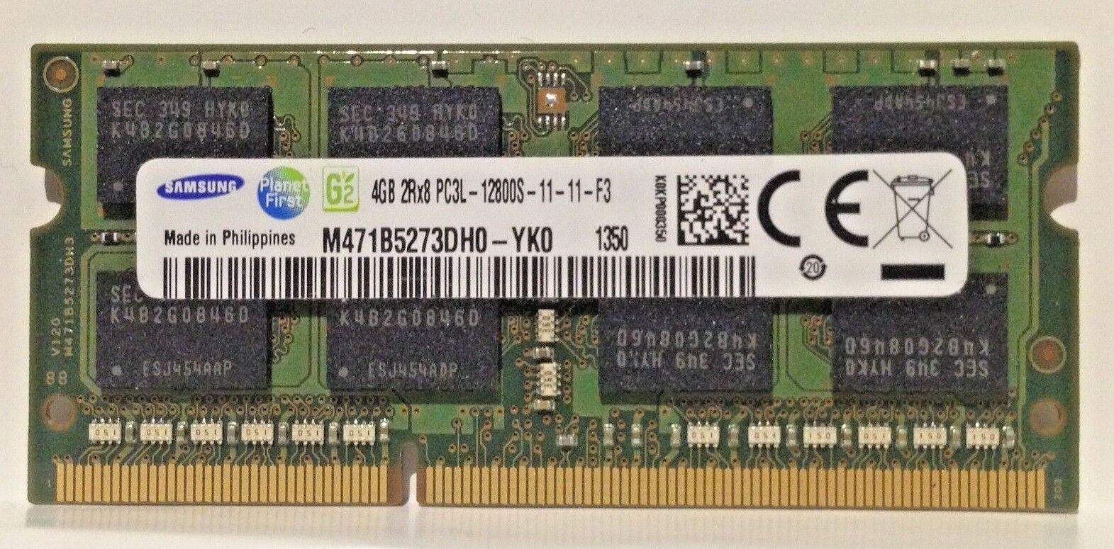 Samsung PC3-12800-11 4GB DDR3L Laptop Memory Module M471B5273DH0-YK0