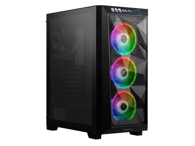 Gamdias ATHENA M1 Elite, mesh high air flow, 3x ARGB 120mm fans w/ 5v 3pin sync, side tempered glass, ATX
