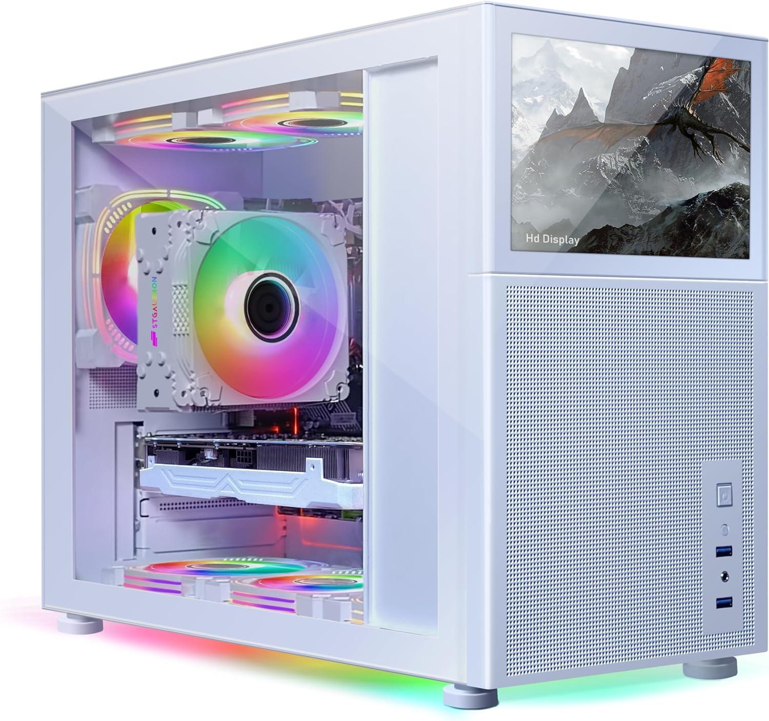 STGAubron Gaming Desktop PC,Intel Core i7-10700KF up to 5.1G,16G DDR4,1T SSD,GeForce RTX 3060 12G GDDR6,600M WiFi,BT 5.0,RGB Fan x 6,RGB Keyboard&Mouse,RGB Mouse Pad,W11H64