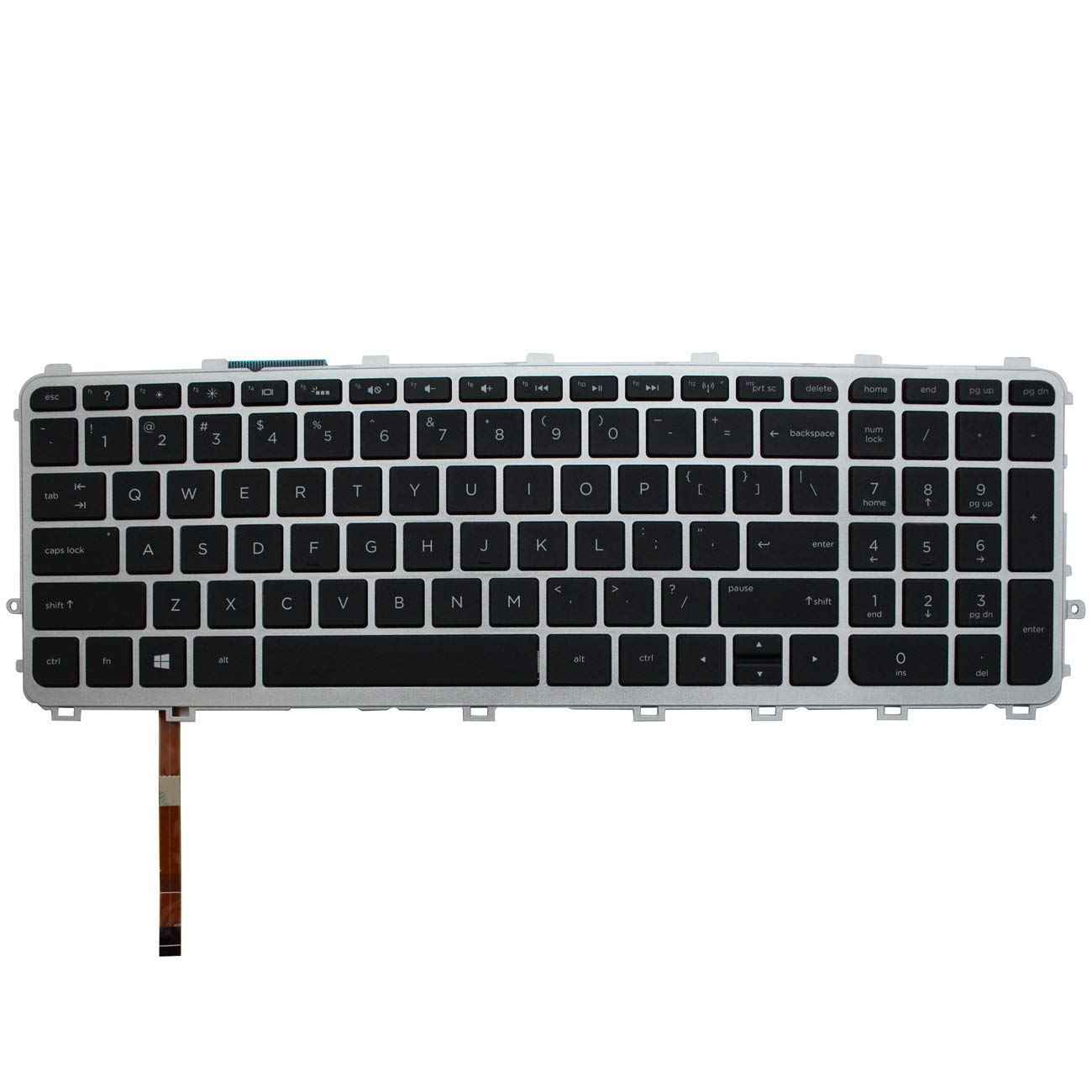 AUTENS Keyboard for HP Envy (TouchSmart) 17-j000 17t-j000 CTO 17-j100 17t-j100 CTO Series Laptop Silver Frame Backlight, US Laptop Keyboard Replacement