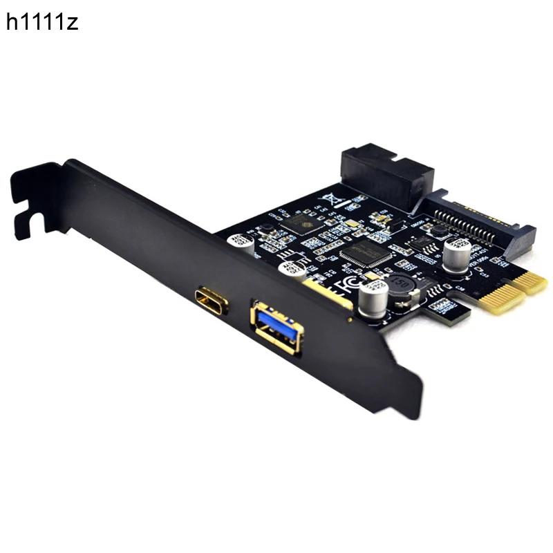 PCI e to 4 Ports USB 3.1 GEN 1 (5Gbps)(USB Type C +USB Type A w/ Internal 19Pin USB 3.0 Dual Port) PCI Express Card