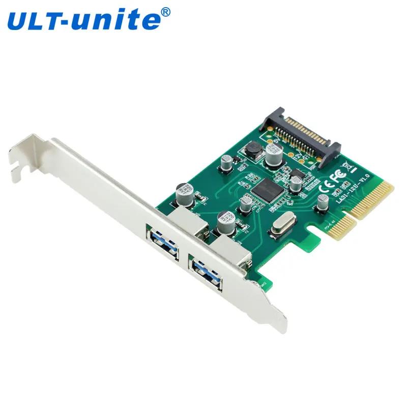 PCI-E to USB 3.1 Type-A 2 Port Express Card with 15 Pin Power Connector Dual Port Add on Expansion Card Adapter