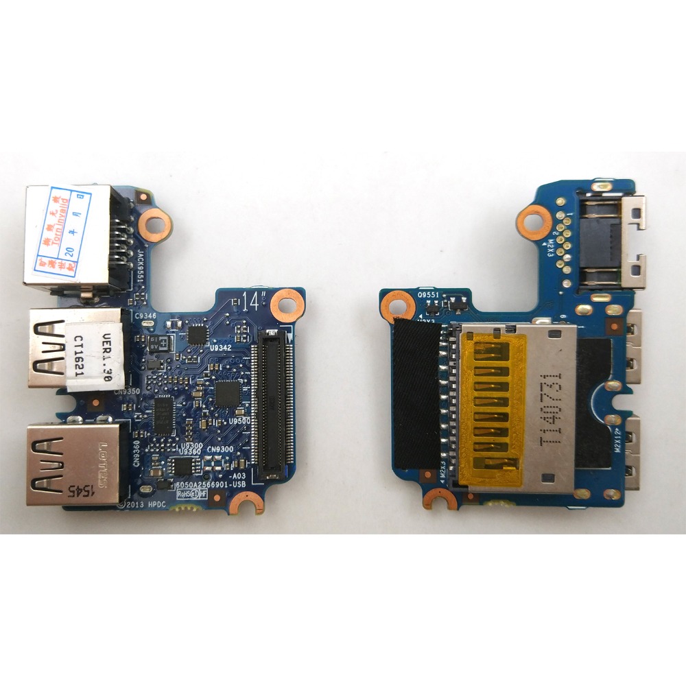 New for HP ProBook 640 G1 645 G1 LAN Ethernet SD Card Reader USB Board 6050A2566901